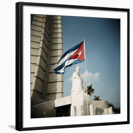 Cuban Flag and Jose Marti Memorial, Plaza De La Revolucion, Havana, Cuba, West Indies-Lee Frost-Framed Photographic Print