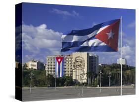 Cuban Flag Flying Outside the Ministerio Del Interior, Cuba, West Indies-Gavin Hellier-Stretched Canvas