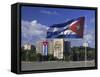Cuban Flag Flying Outside the Ministerio Del Interior, Cuba, West Indies-Gavin Hellier-Framed Stretched Canvas