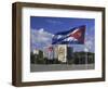 Cuban Flag Flying Outside the Ministerio Del Interior, Cuba, West Indies-Gavin Hellier-Framed Photographic Print