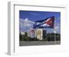 Cuban Flag Flying Outside the Ministerio Del Interior, Cuba, West Indies-Gavin Hellier-Framed Photographic Print