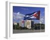 Cuban Flag Flying Outside the Ministerio Del Interior, Cuba, West Indies-Gavin Hellier-Framed Photographic Print
