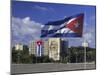 Cuban Flag Flying Outside the Ministerio Del Interior, Cuba, West Indies-Gavin Hellier-Mounted Photographic Print