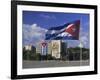 Cuban Flag Flying Outside the Ministerio Del Interior, Cuba, West Indies-Gavin Hellier-Framed Photographic Print