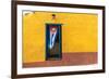 Cuban Flag Hanging on a Door in Trinidad, Cuba-Sabino Parente-Framed Photographic Print