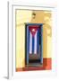 Cuban Flag in doorway, Trinidad, Sancti Spiritus, Cuba-Ed Hasler-Framed Photographic Print