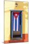 Cuban Flag in doorway, Trinidad, Sancti Spiritus, Cuba-Ed Hasler-Mounted Photographic Print