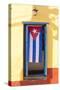 Cuban Flag in doorway, Trinidad, Sancti Spiritus, Cuba-Ed Hasler-Stretched Canvas