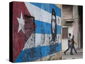 Cuban Flag Mural, Havana, Cuba-Jon Arnold-Stretched Canvas