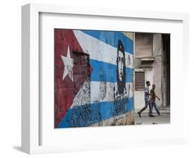 Cuban Flag Mural, Havana, Cuba-Jon Arnold-Framed Photographic Print