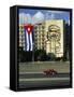 Cuban Flag Outside the Ministerio Del Interior at Plaza De La Revolucion, Havana, Cuba-Gavin Hellier-Framed Stretched Canvas