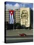 Cuban Flag Outside the Ministerio Del Interior at Plaza De La Revolucion, Havana, Cuba-Gavin Hellier-Stretched Canvas