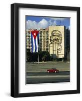 Cuban Flag Outside the Ministerio Del Interior at Plaza De La Revolucion, Havana, Cuba-Gavin Hellier-Framed Photographic Print