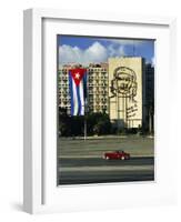 Cuban Flag Outside the Ministerio Del Interior at Plaza De La Revolucion, Havana, Cuba-Gavin Hellier-Framed Photographic Print