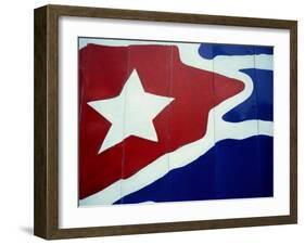 Cuban Flag Painted on Wall, Varadero, Matanzas, Cuba-Martin Lladã³-Framed Photographic Print