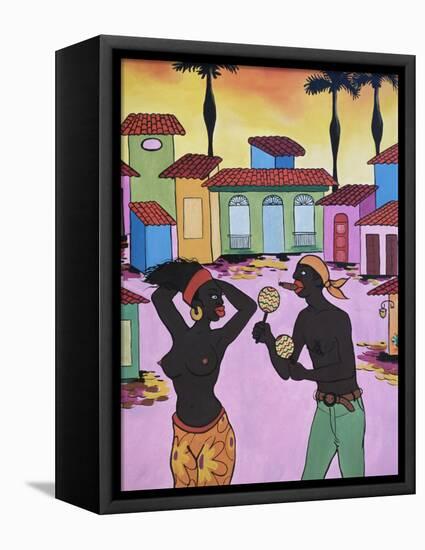 Cuban Painting, Havana, Cuba, West Indies, Central America-Gavin Hellier-Framed Stretched Canvas