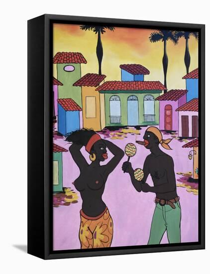 Cuban Painting, Havana, Cuba, West Indies, Central America-Gavin Hellier-Framed Stretched Canvas