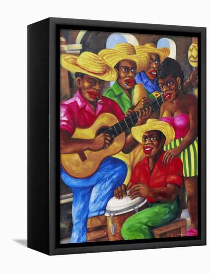 Cuban Paintings, Havana, Cuba, West Indies, Central America-Gavin Hellier-Framed Stretched Canvas