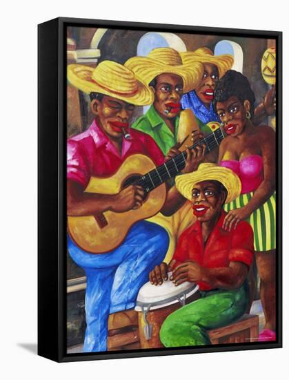 Cuban Paintings, Havana, Cuba, West Indies, Central America-Gavin Hellier-Framed Stretched Canvas