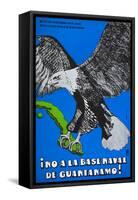 Cuban Poster Protesting at the American Naval Base in Guantanamo Bay-null-Framed Stretched Canvas