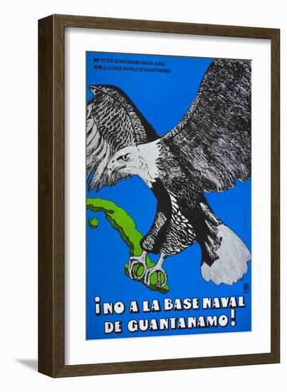 Cuban Poster Protesting at the American Naval Base in Guantanamo Bay-null-Framed Giclee Print