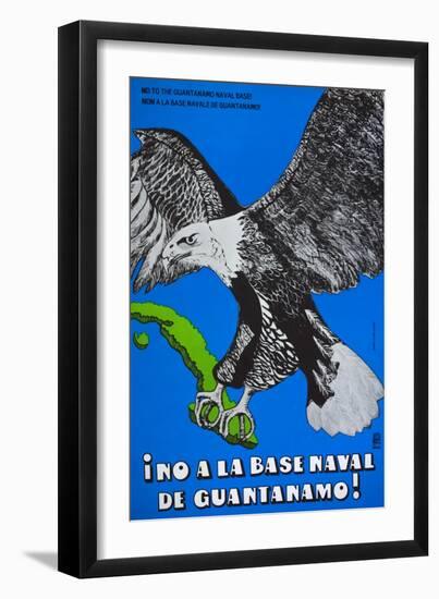 Cuban Poster Protesting at the American Naval Base in Guantanamo Bay-null-Framed Giclee Print