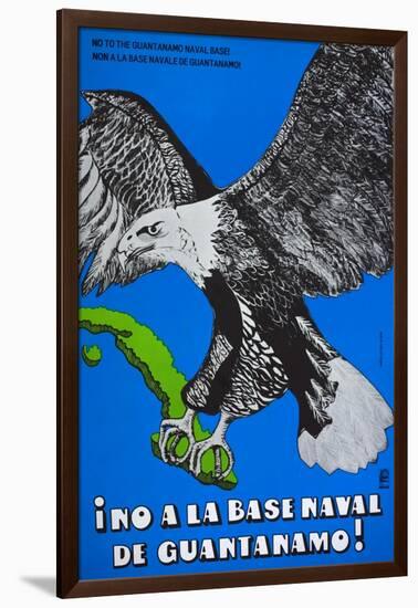 Cuban Poster Protesting at the American Naval Base in Guantanamo Bay-null-Framed Giclee Print