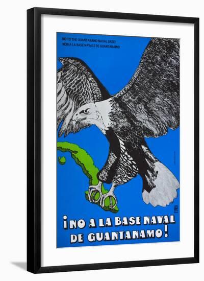 Cuban Poster Protesting at the American Naval Base in Guantanamo Bay-null-Framed Giclee Print