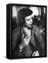 Cuban Rebel Ernesto "Che" Guevara, Left Arm in a Sling, Talking with Unseen Person-Joe Scherschel-Framed Stretched Canvas
