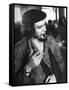 Cuban Rebel Ernesto "Che" Guevara, Left Arm in a Sling, Talking with Unseen Person-Joe Scherschel-Framed Stretched Canvas