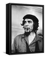 Cuban Rebel Ernesto "Che" Guevara with Lit Cigar Clenched Between Teeth and Left Arm in a Sling-Joe Scherschel-Framed Stretched Canvas