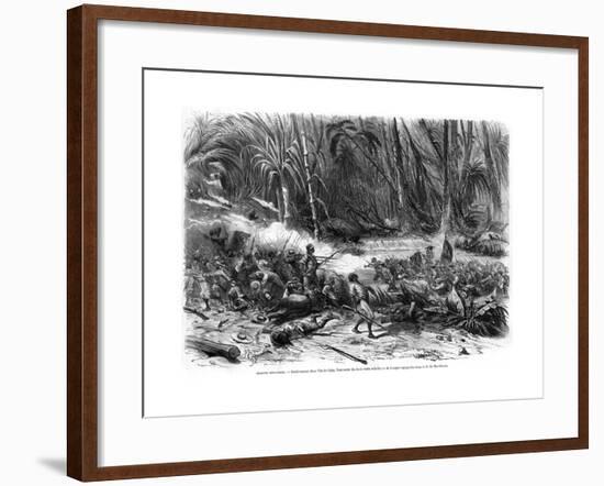 Cuban Rebels Fight the Spanish in Rio Hondo-null-Framed Giclee Print