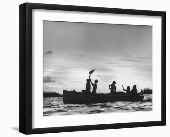 Cuban Refugees Arriving in the Us-null-Framed Photographic Print