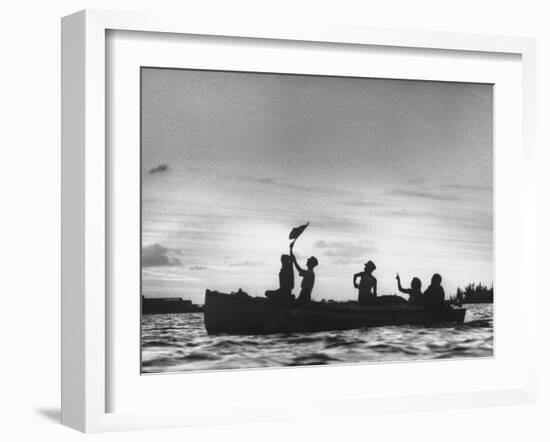 Cuban Refugees Arriving in the Us-null-Framed Photographic Print