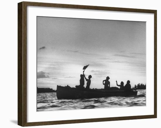 Cuban Refugees Arriving in the Us-null-Framed Photographic Print