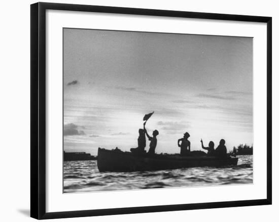 Cuban Refugees Arriving in the Us-null-Framed Photographic Print