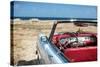 Cuban Vintage Car Parked on the Seacost in Havana-Alexander Yakovlev-Stretched Canvas