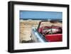 Cuban Vintage Car Parked on the Seacost in Havana-Alexander Yakovlev-Framed Photographic Print
