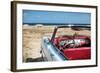 Cuban Vintage Car Parked on the Seacost in Havana-Alexander Yakovlev-Framed Photographic Print