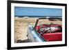 Cuban Vintage Car Parked on the Seacost in Havana-Alexander Yakovlev-Framed Photographic Print