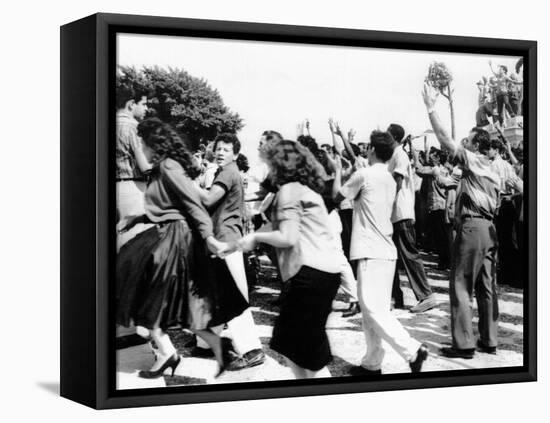 Cubans Celebrate the End of President Fulgencio Batista's Regime-null-Framed Stretched Canvas