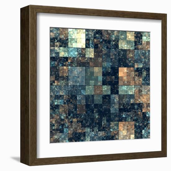 Cube Shape Kaleidoscope Abstract Background-Zurbagan-Framed Art Print