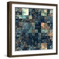 Cube Shape Kaleidoscope Abstract Background-Zurbagan-Framed Art Print