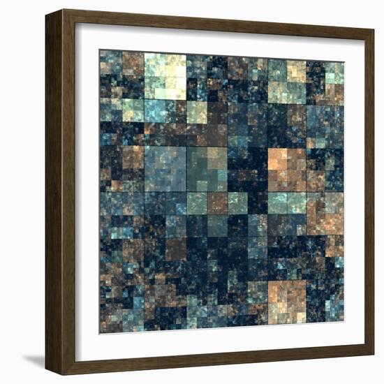 Cube Shape Kaleidoscope Abstract Background-Zurbagan-Framed Art Print