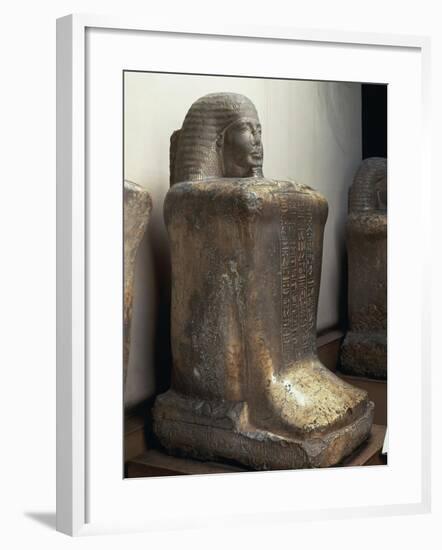 Cube Shaped Statue of Bakenkhonsu, from Karnak-null-Framed Giclee Print