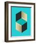 Cubes 1-Jazzberry Blue-Framed Art Print