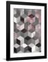 Cubes Rose-Design Fabrikken-Framed Art Print