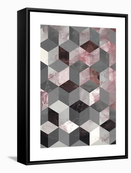 Cubes Rose-Design Fabrikken-Framed Stretched Canvas