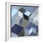 Cubic in Blue I-Todd Simmions-Framed Art Print