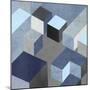 Cubic in Blue I-Todd Simmions-Mounted Art Print